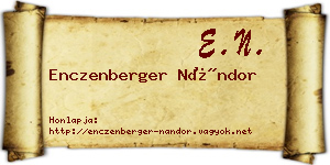 Enczenberger Nándor névjegykártya